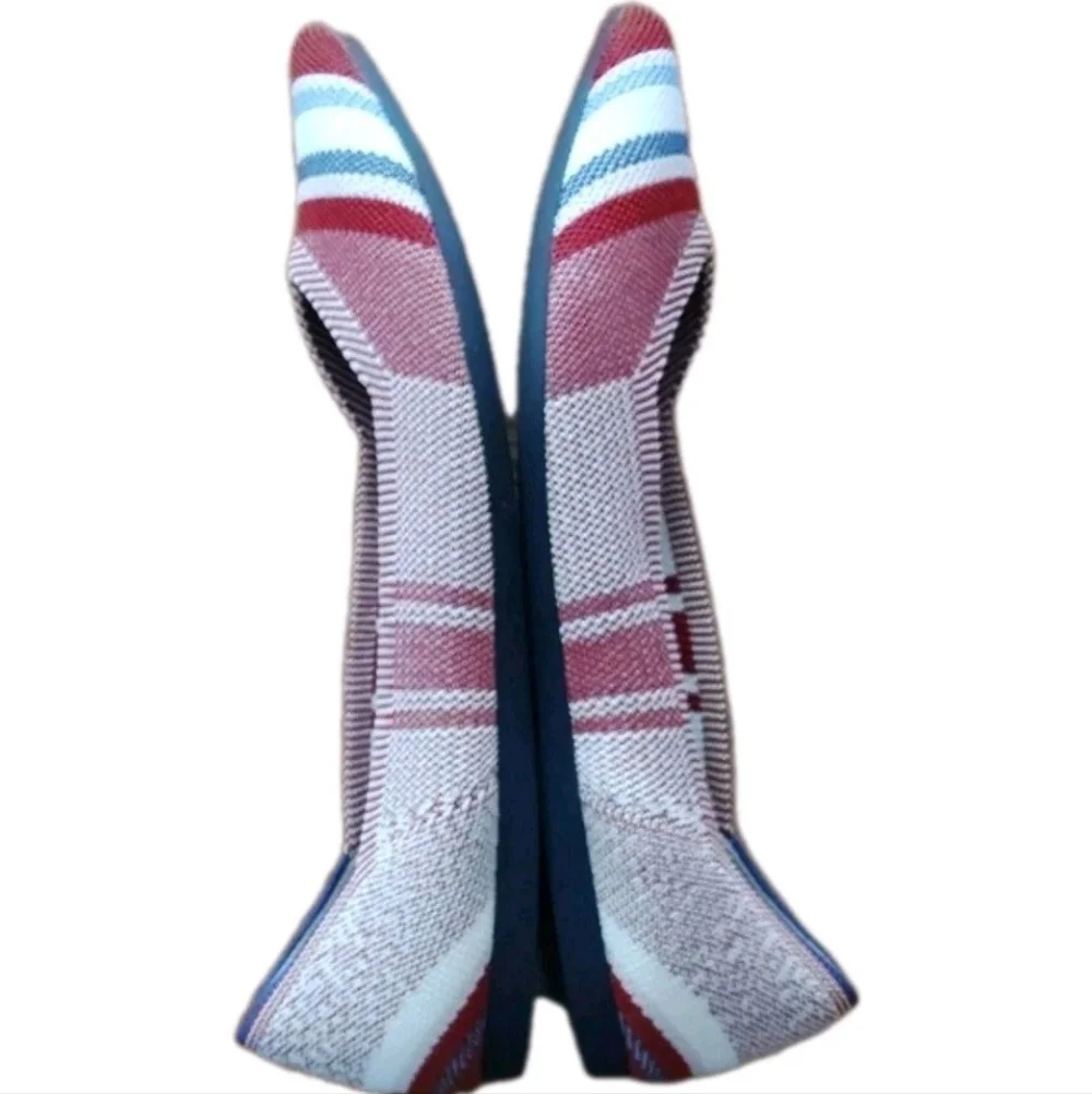Rothys WomenThePoints Flats Limited RWB Stripes Shoes W7.5 #Memorialday Fit - Picture 5 of 8